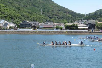 競り舟大会敗者復活戦の様子
